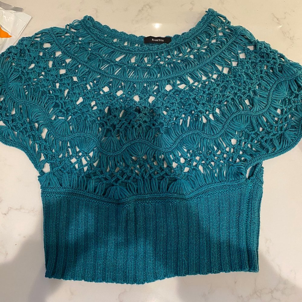 Green Cropped Sweater